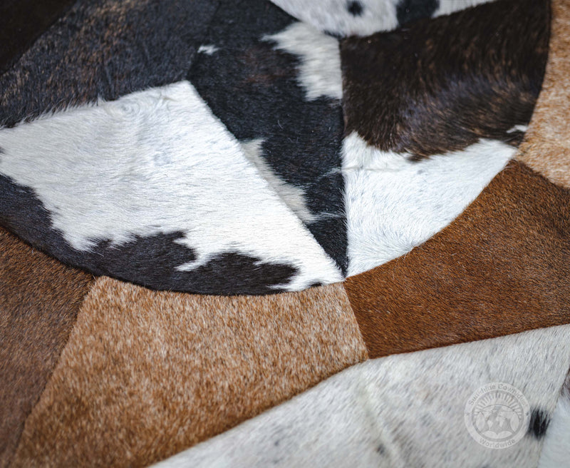 Round Cowhide Rug 80" - Multistar