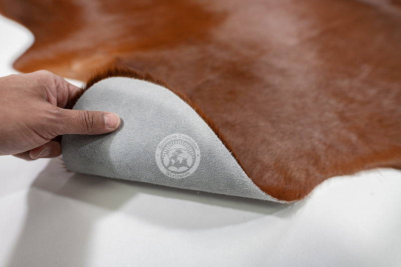 Solid Brown Cowhide Rug