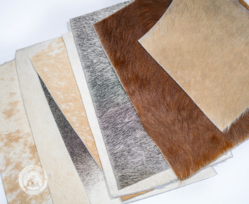 Cowhide Scraps - Assorted Colors - Rectangular Approx. Size 7x10" Top Quality