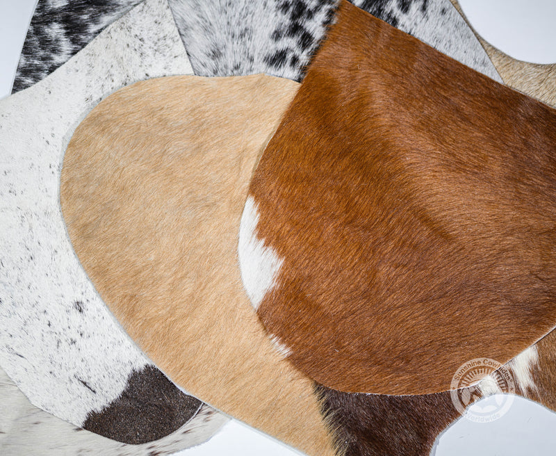 Cowhide Scraps - Assorted Colors - U Shape 10"x10" approx. - Top Quality