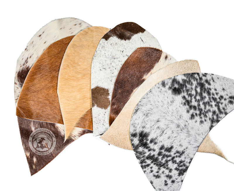 Cowhide Scraps - Assorted Colors - U Shape 8''x8'' approx. - Top Quality