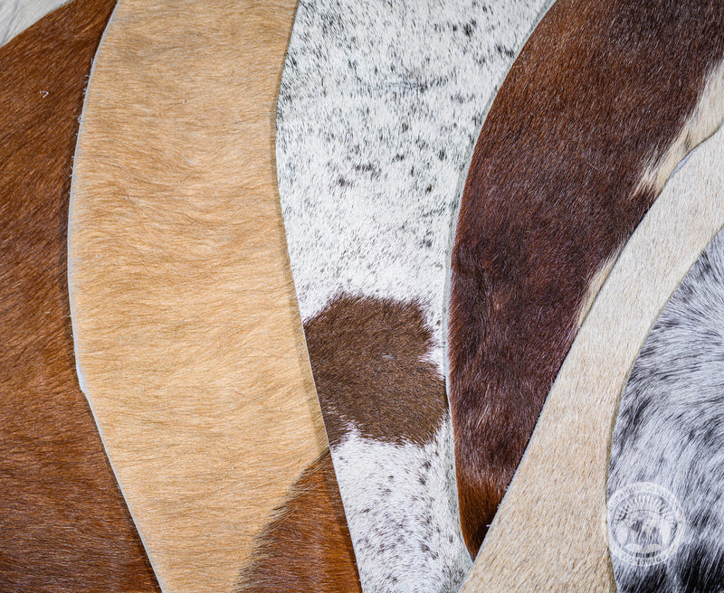 Cowhide Scraps - Assorted Colors - U Shape 10"x10" approx. - Top Quality