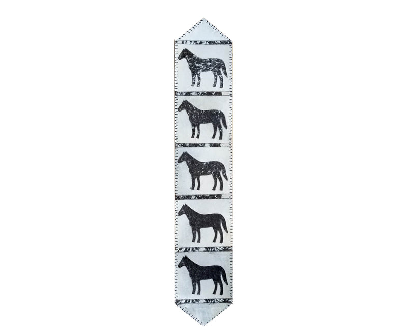 Cowhide Table Runner Horses