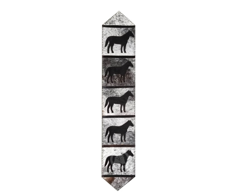 Cowhide Table Runner Horses