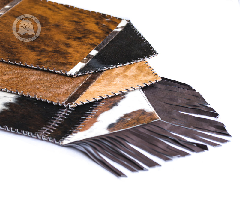 Cowhide Table Runner Tricolor