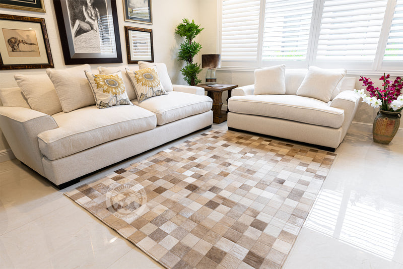 Taupe/Champagne - Designer Rugs - Squares