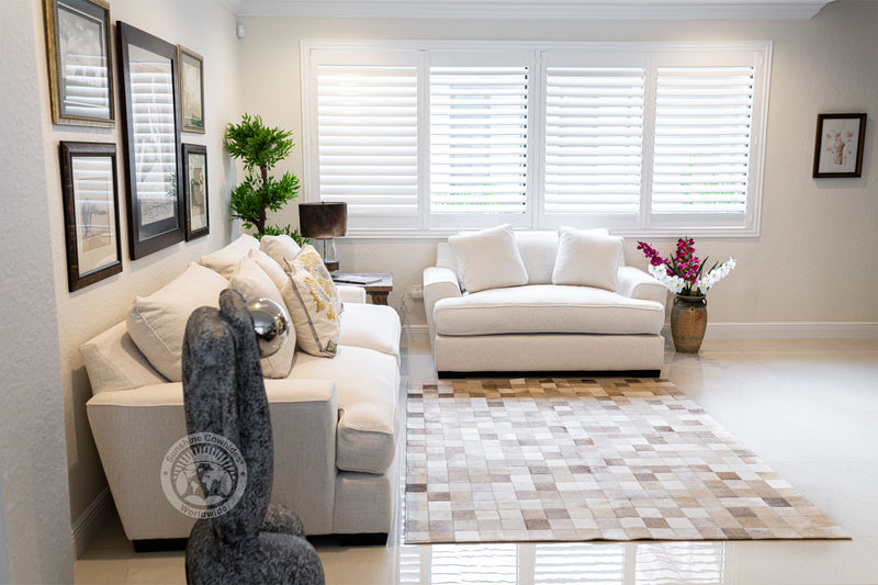 Taupe/Champagne - Designer Rugs - Squares