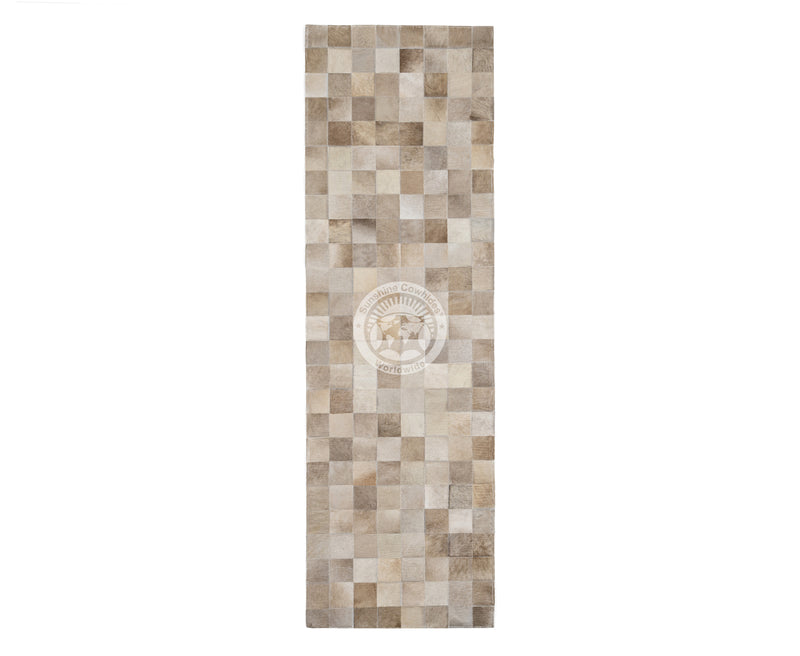 Taupe/Champagne - Designer Rug - Runner - Squares
