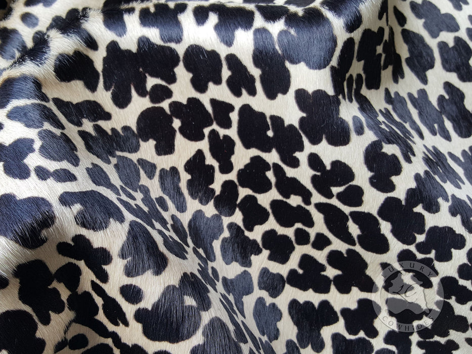 Leopard on Off White Cowhide Rug