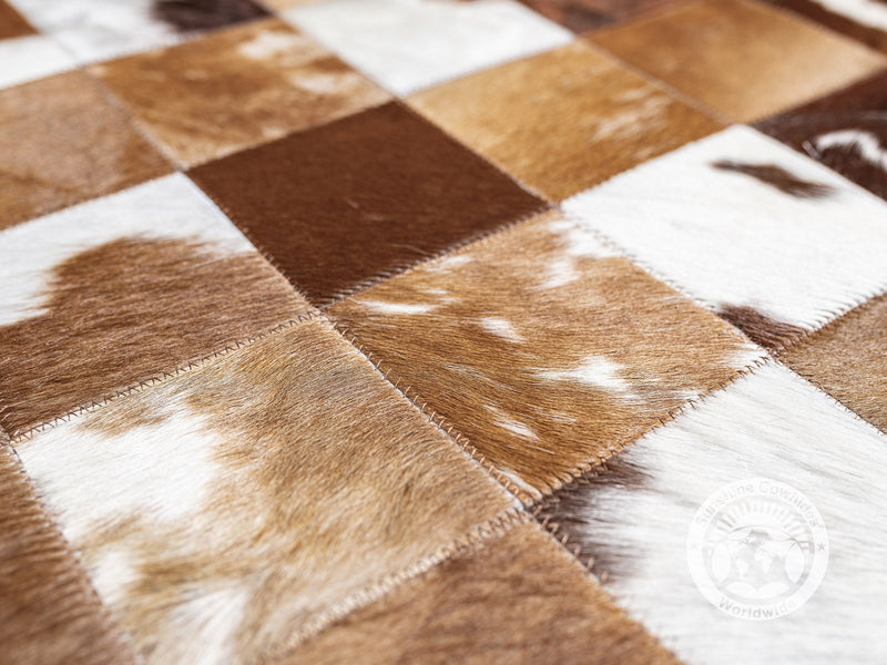 Brown & White - Designer Rugs - Squares
