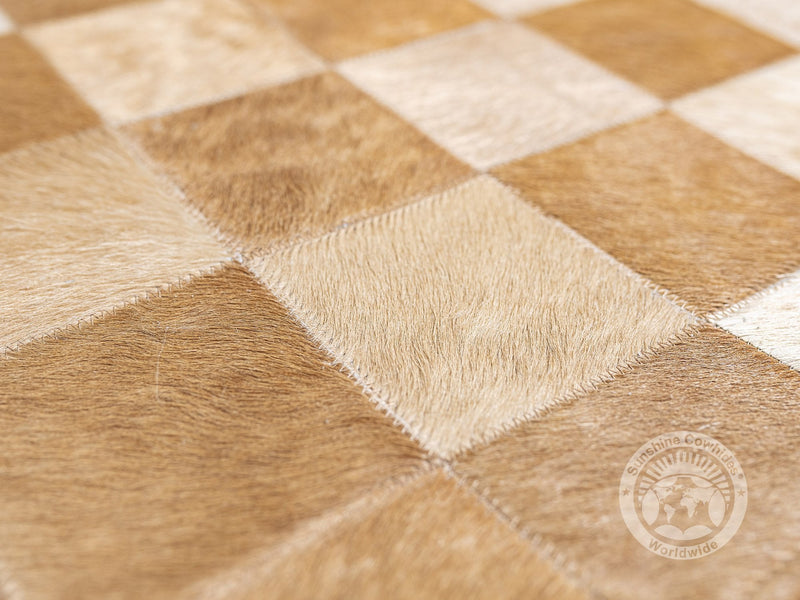 Beige - Designer Rug - Runner - Squares