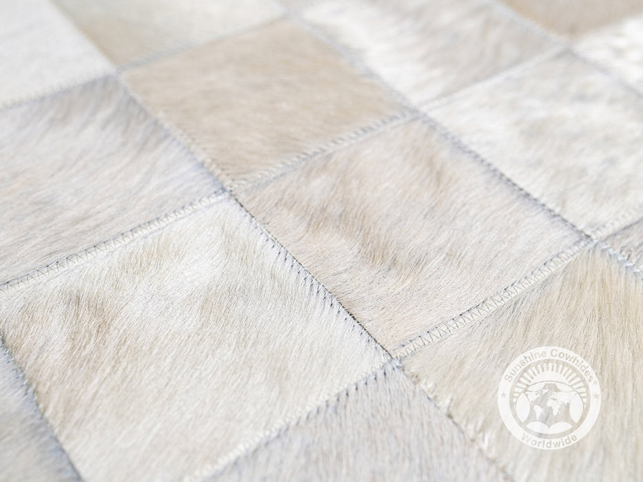 Natural White - Designer Rugs - Squares — Luxury Cowhides