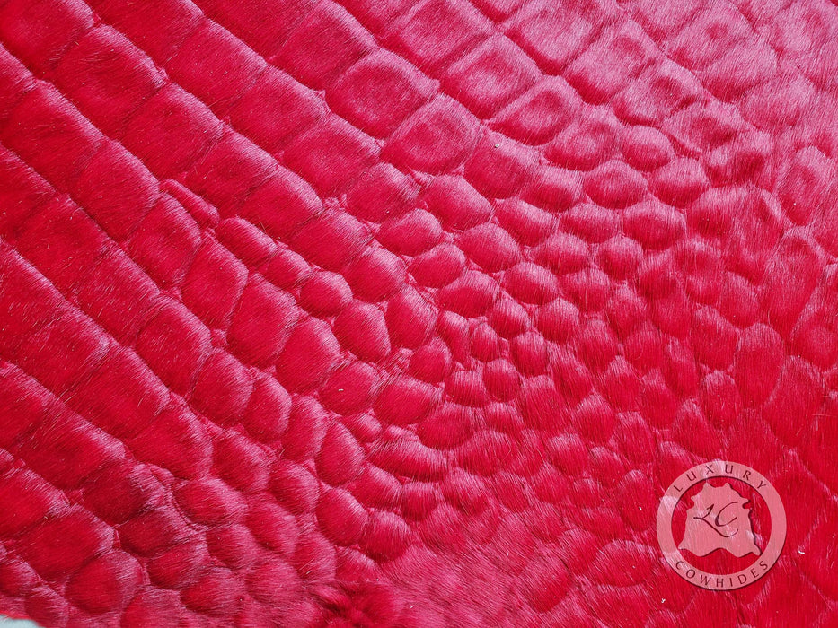 Crocco Dyed Red Cowhide Rug