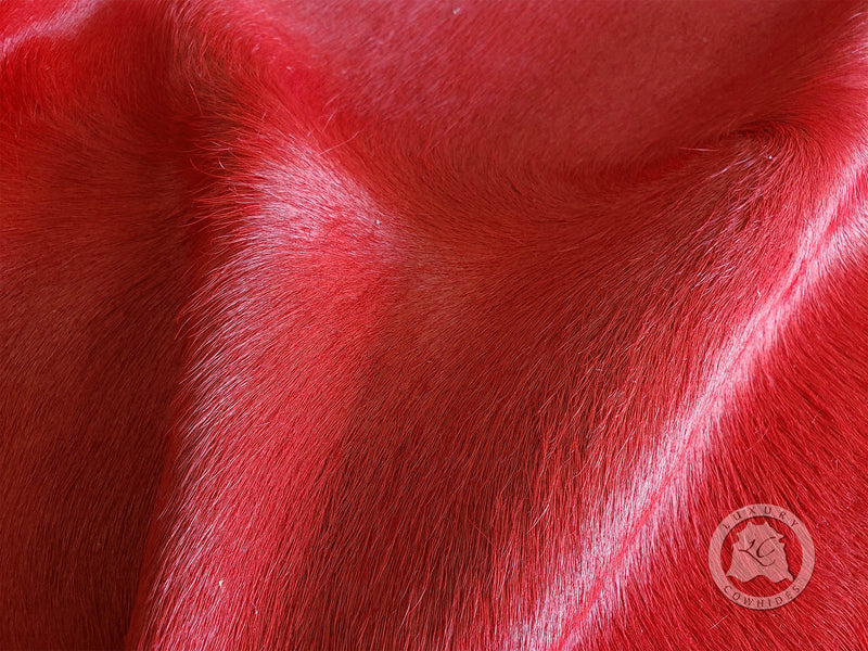 Dyed Red Cowhide Rug